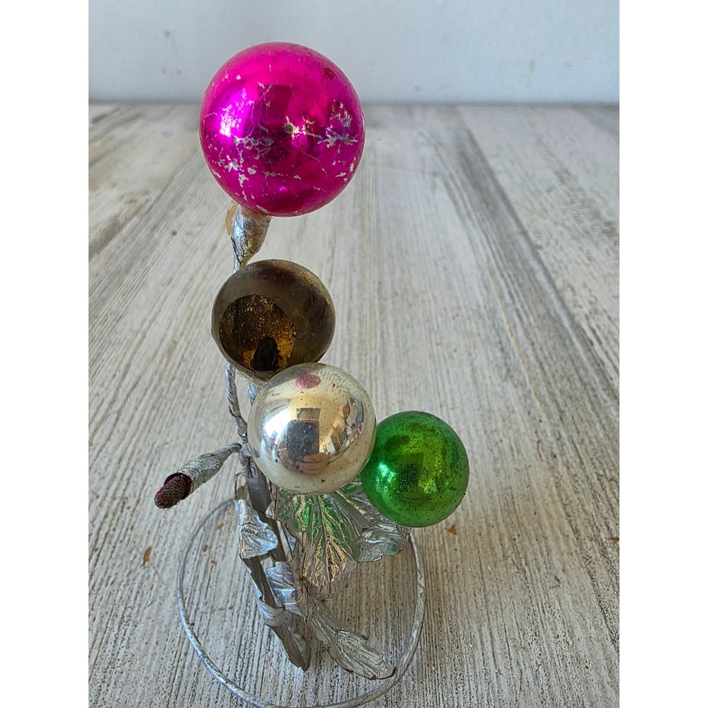 Vintage Mercury ball display foil AS IS tree leaves Xmas decor